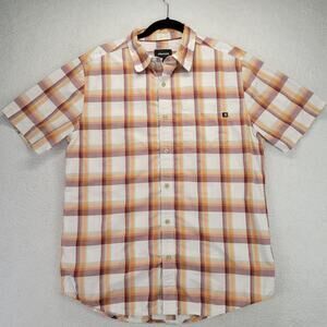 Marmot Button Up Shirt Men's Medium Short Sleeve Plaid Hiking Outdoors Camping